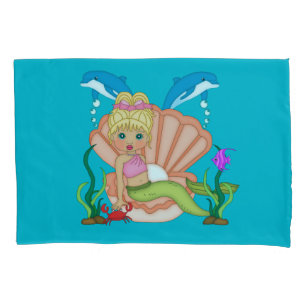 Sereia e golfinho azuis do mar