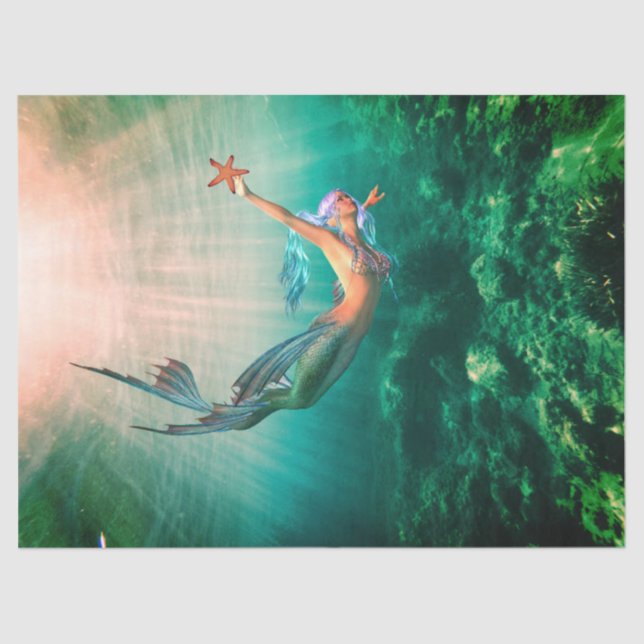Sereia e papel para tecidos de peixe-estrela (Frente )