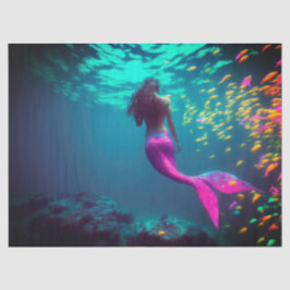 Sereia e papel tecidos para presentes de peixe