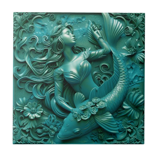 Sereia e Peixe - Efeito 3D (Frente)