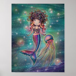 Sereia e Poster Molly Harrison, água doce e água-v