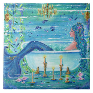 Sereia em uma arte de banheira por Renee Lavoie
