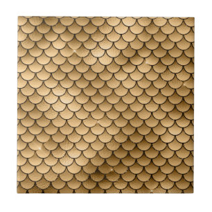 Sereia Escama de Peixe Dourado Bronze Brilhante