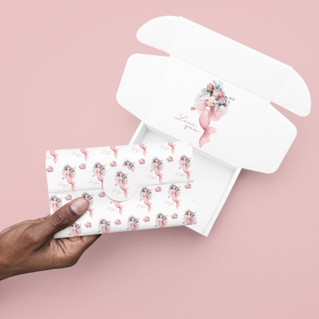 Sereia Eu Te Amo Papel Tecidual (Let someone special know how much you love them with this mermaid tissue paper! )