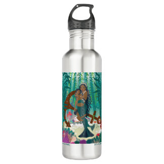 Sereia Família (pele e olhos castanhos) Garrafa de