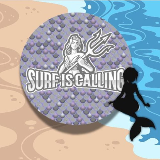 Sereia Fofo Cinza Adesivo Redondo Clássico (Add a touch of whimsy with this Mermaid Cute Grey Classic Round Sticker)