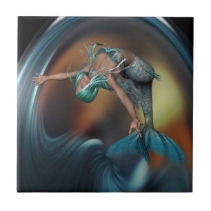 Sereia Gira Nadando Alegremente