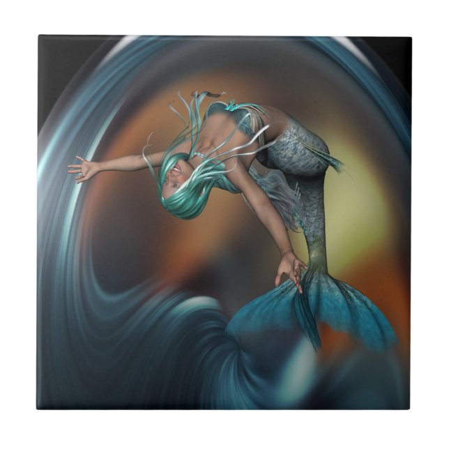 Sereia Gira Nadando Alegremente (Frente)