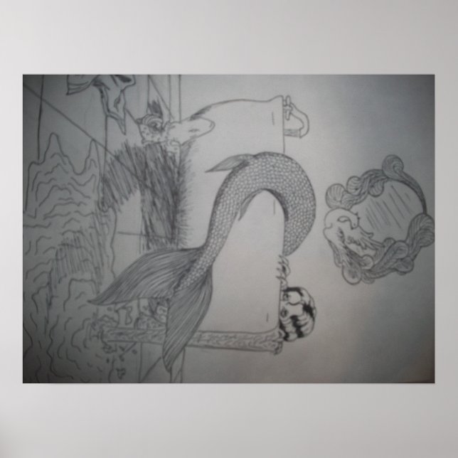 Sereia Gótica na Poster da Banheira (Frente)