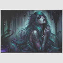 Sereia Gótica Princesa Papel Tecido