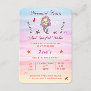 Sereia, Kisses e Starfish Desejos   Convite de Gru