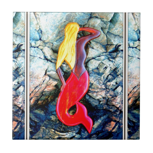 sereia loira em vermelho (Frente)