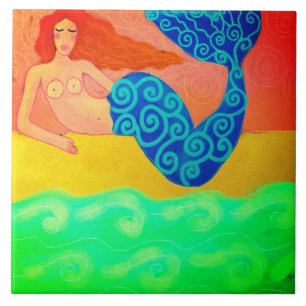 Sereia na pintura de Abstrato