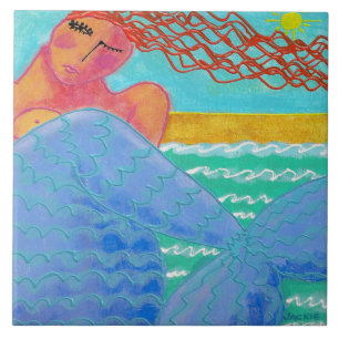 Sereia na pintura de Abstrato à luz do sol