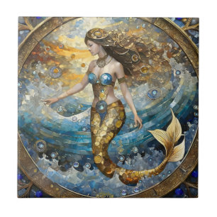 Sereia nas ondas do oceano