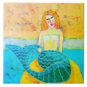 Sereia numa Arte de Abstrato Rock