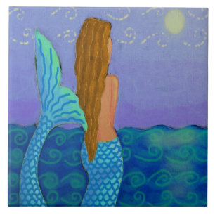 Sereia Observando o Sol Arte Abstrato