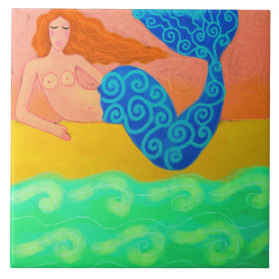 Sereia pela pintura digital do Sea Abstrato