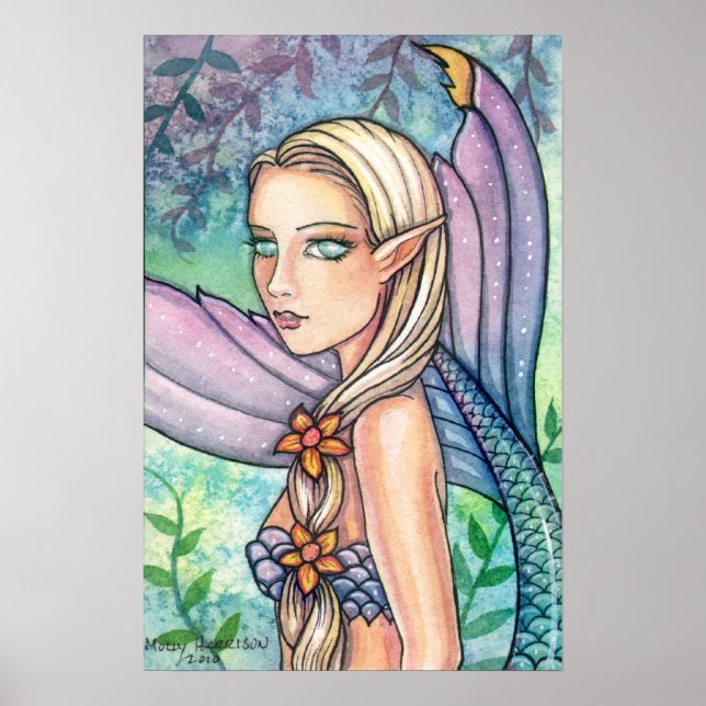 Sereia pela Poster Brook de Molly Harrison (Frente)