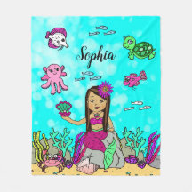 Sereia Personalizada Sob O Cobertor Do Mar