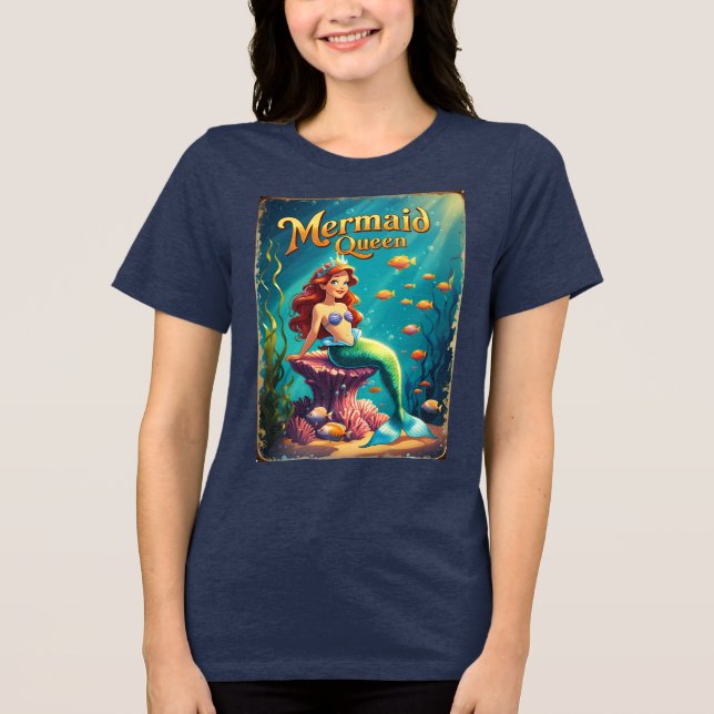 Sereia Rainha Cartoon Oceano Whimsical Feminino (Frente)