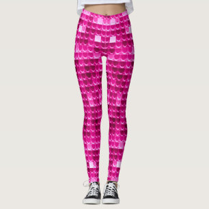 Sereia Rosa Colorida Escala Leggings Fantasy