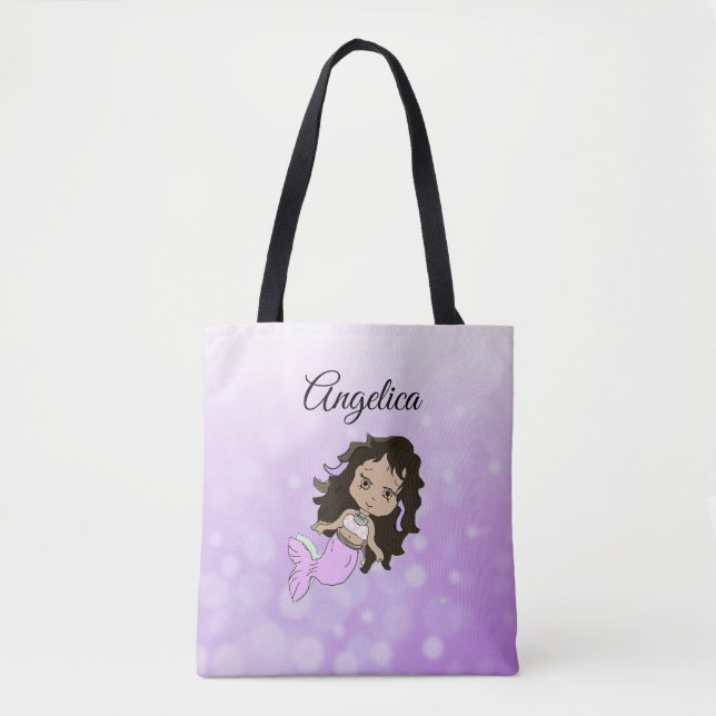 Sereia Roxa Personalizada Tote Bag (Frente)