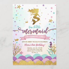 Sereia Sob O Convite De Aniversário Do Mar Roxo