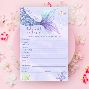 Sereia Sob o mar Bebê Palavras Desordenadas