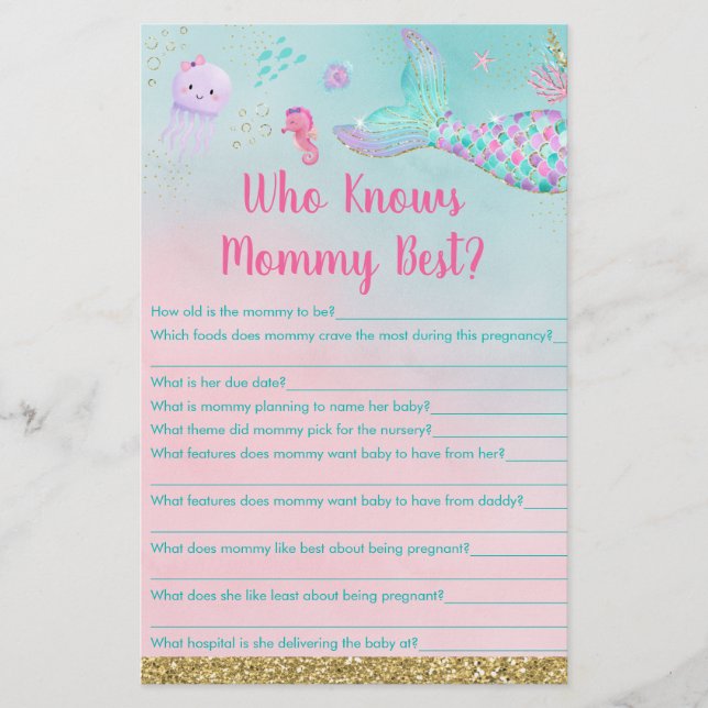 Sereia Sob O Mar Que Conhece O Melhor Jogo Da Mamã (Frente)