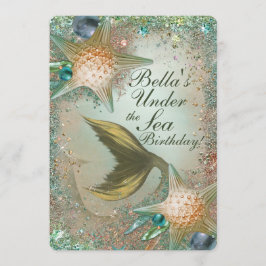 Sereia sob os Convites de festas do mar