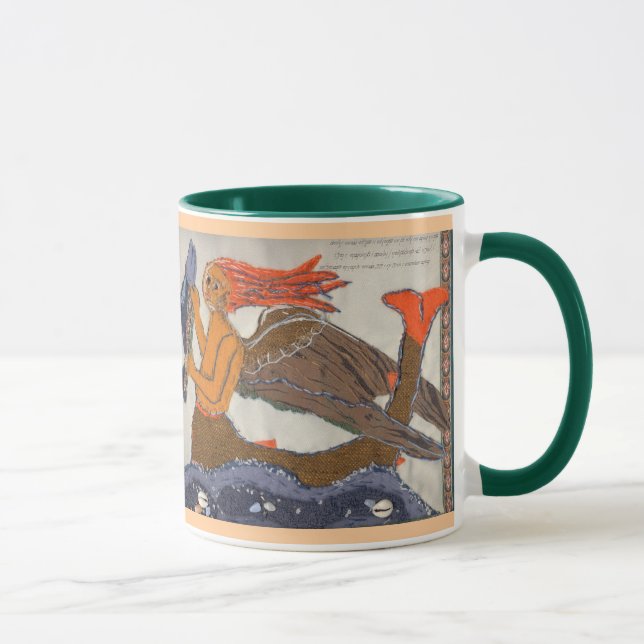 Sereia têxtil com caneca de peixe (Direita)