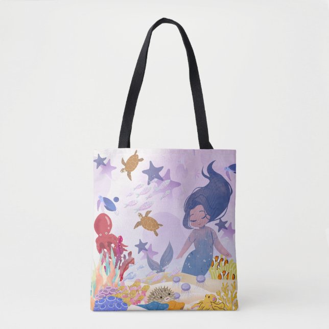 Sereia Tote Bag - Na moda Design de inspiração oce (Frente)