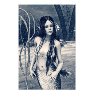 Sereia Vintage Foto Antiga Arte Fantasia