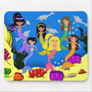 Sereias no oceano com Mousepad de Golfinhos