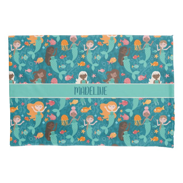 Sereias Whimsical Sob O Teal Do Mar (Frente)