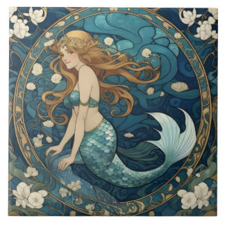 Sereid Art Nouveau Art Deco Estilo Azul