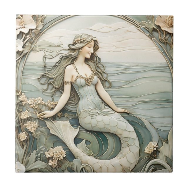 Sereid Art Nouveau Faux Alivio Mint R Ocean Sea (Frente)