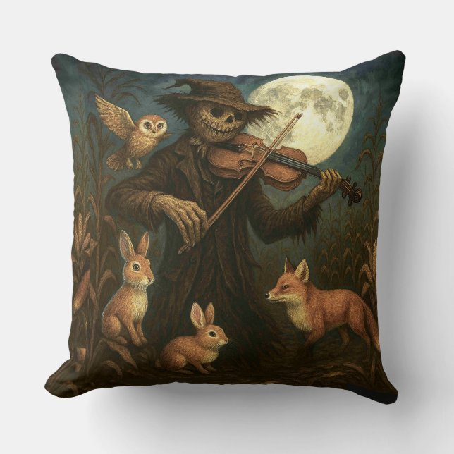 Serenata do Espantalho Almofada de Halloween (Frente)