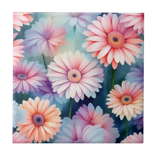 Serene Gerbera Daisies Em Watercolor (Frente)