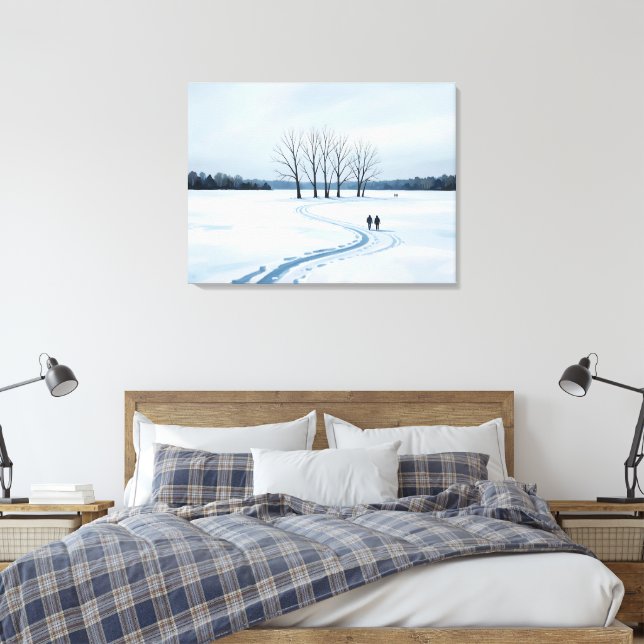 serene impressionist winter landscape canvas print (Insitu(Quarto))