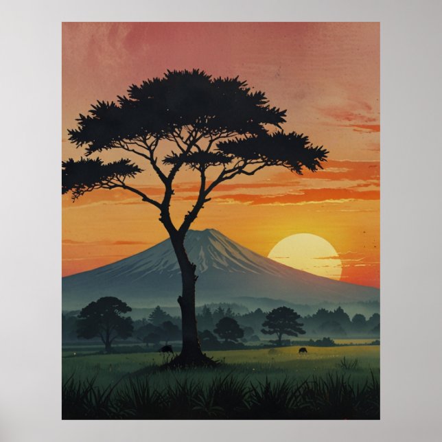Serene Mount Fuji Landscape Art Impressão (Frente)