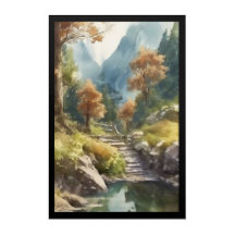 Serene Mountain Path - Transformação da Parede Nat