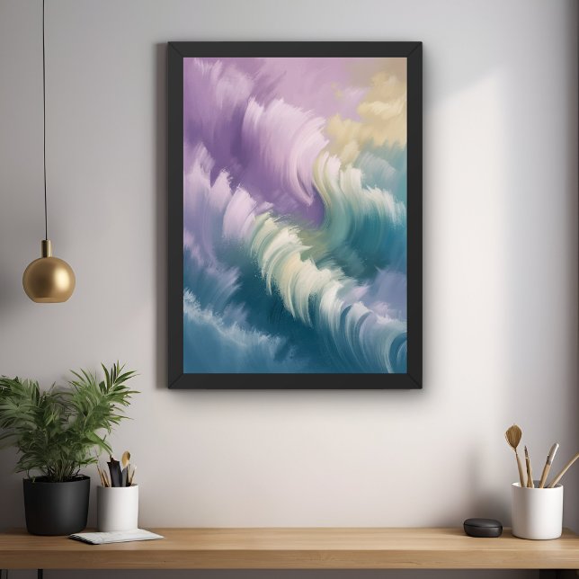 Serene Pastel Abstrato Wave Dreamy Wall Art Poster (Criador carregado)