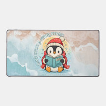 Serene Penguin Reader Large Desk Mat for Writers 