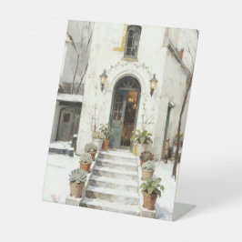 Serene Snowy Cottage Entrance Painting | Winter Su
