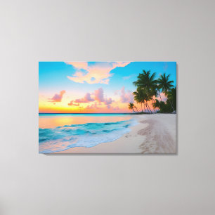 Serene Tropical Beach Sunset Canvas