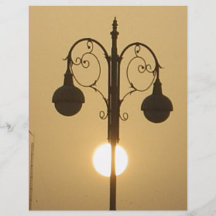 Serene Victorian Street Lamp Sunset Sky