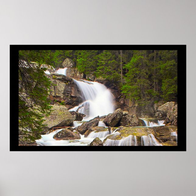 Serene Waterfall Poster - High Tatras Eslováquia (Frente)