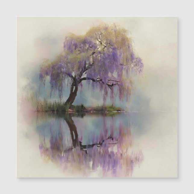 Serene Willow Tree Reflection Nature Art (6) (Frente)